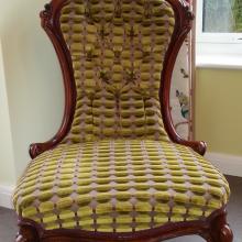 Re-upholstered Buttoned Chair